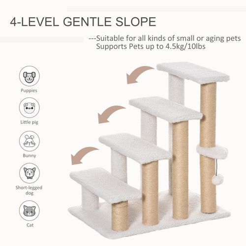 Pet Stair with 4-step Climb Ladder, Scratching Posts