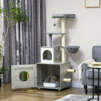 Cat Litter Box Enclosure + House + Bed + Scratching Posts + Platform
