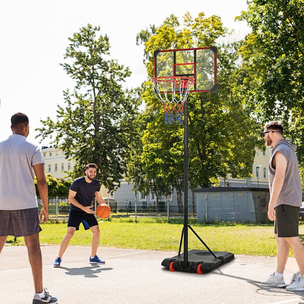Kids Adjustable Basketball Hoop: Height 1.8-2m, Portable Stand, Wheels