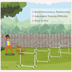Dog Agility Training Equipment Height Adjustable Jump Hurdle Set of 4 w/ Carrying Bag