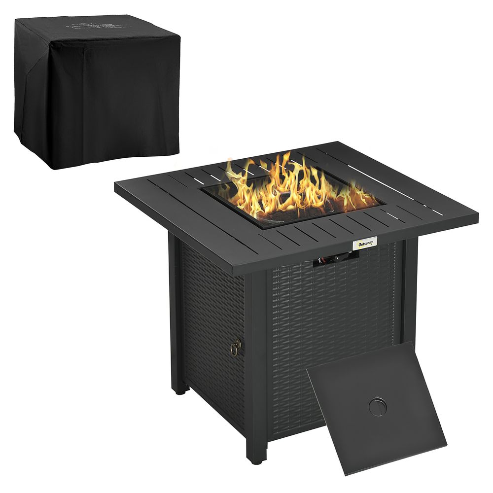 Gas Firepit Table - 50,000 BTU - Protective Cover - Spark Guard
