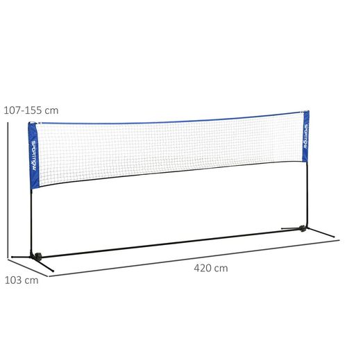 4m Badminton Net, Adjustable Sports Net for Tennis, Volleybal, Blue