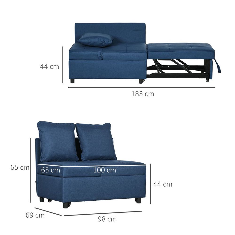 Folding Sleeper Sofa Bed Chair, Blue - Quality, Comfort, Versatility