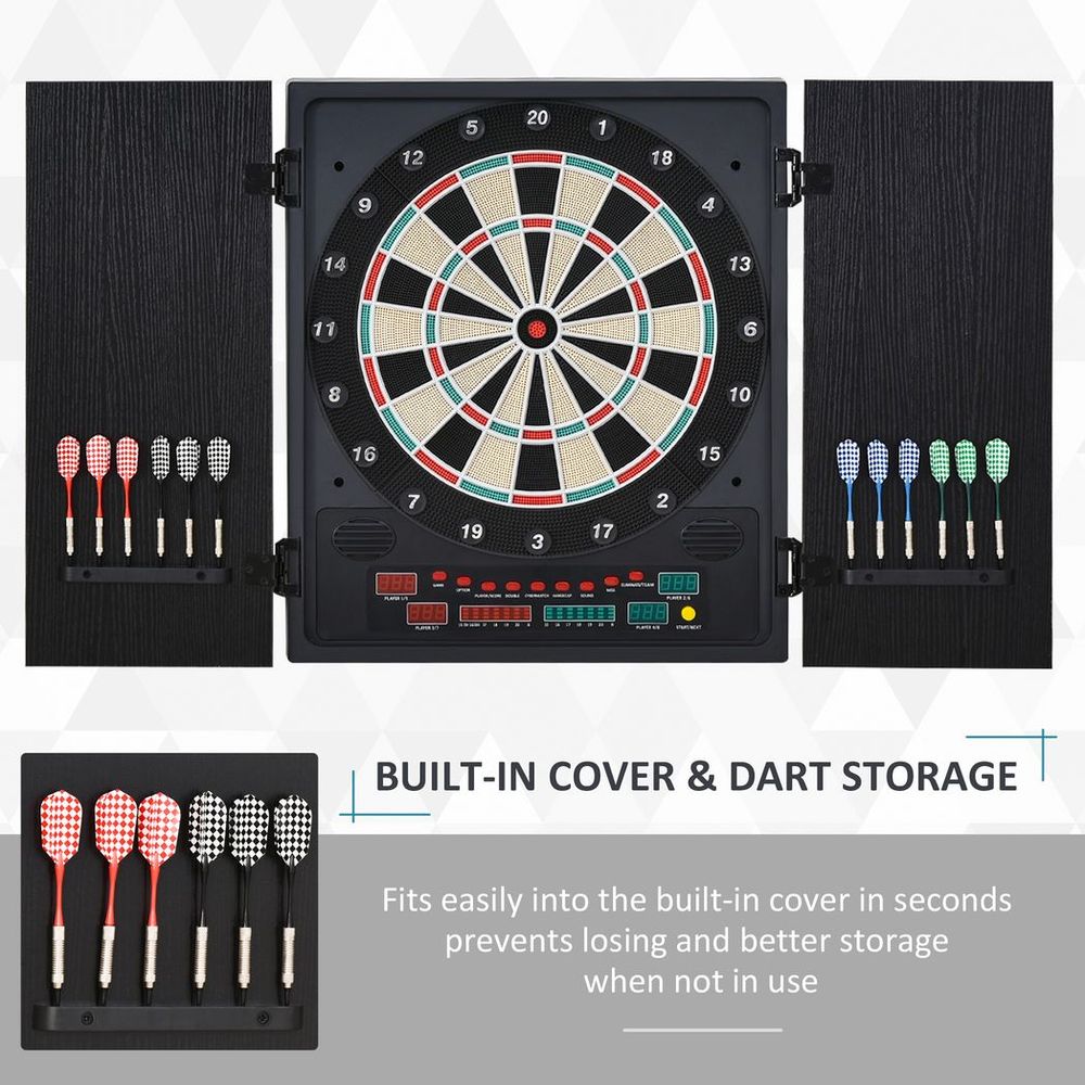 Electronic Dartboard - LED Score Board - 27 Games - Storage Cabinet