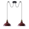 Burgundy Vintage 2 Way Ceiling Pendant Light Metal Industrial Style 29cm, E27 Base Hanging Pendant Lamp