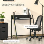 Stylish Computer Desk w/ Upper Storage Shelf, Durable Steel Frame, for Home or Office