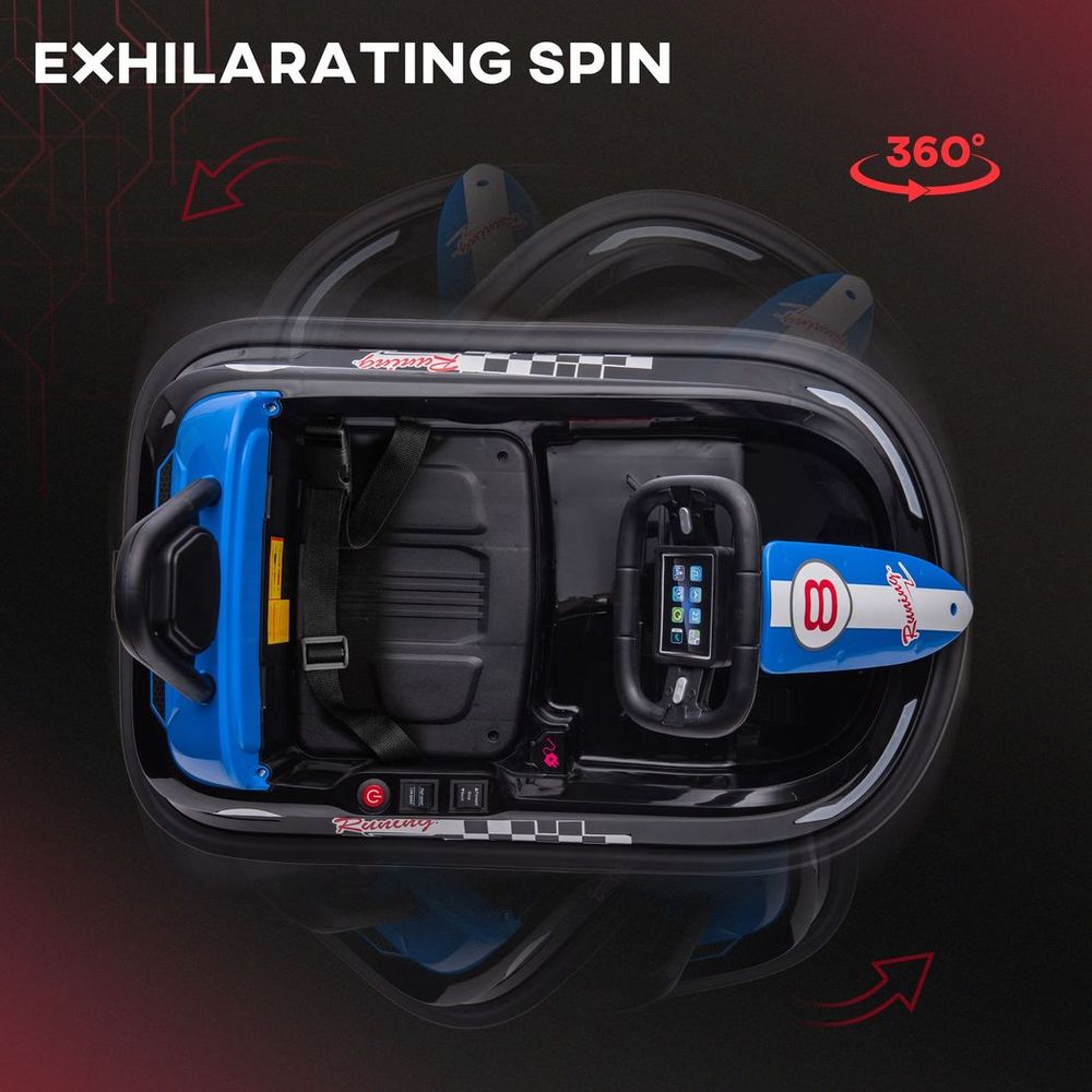 Innovative 6V Kids Bumper Car - 360° Rotation - 2 Speeds - Black
