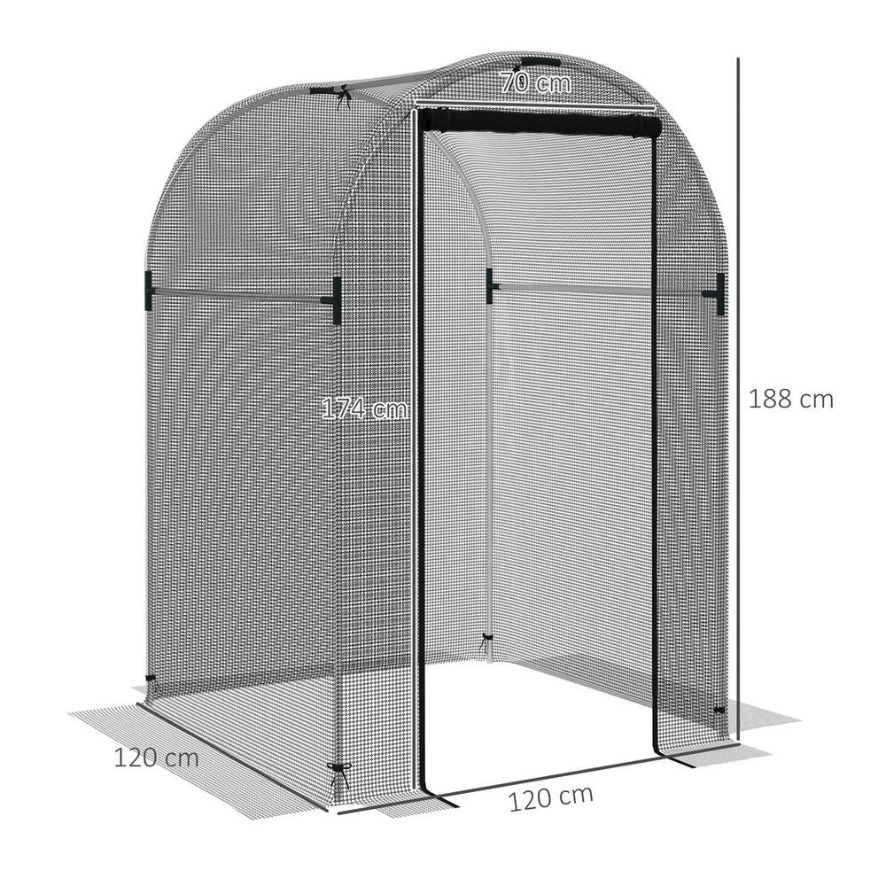 Fruit Cage, Plant Protection Tent, 1.2 x 1.2 x 1.9m, Black