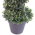 120cm (4ft) Tall Artificial Boxwood Tower Tree Topiary Spiral Metal Top in Metal