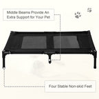 Large Pet Cot Portable Dog Cat Sleep Bed Elevated Camping Outdoor Black