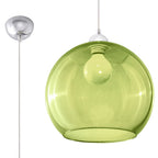 Pendant lamp steel, glass Ball minimalistic Design E27 in Steel