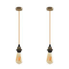 2 Pack Vintage Industrial Pendant Light,lampshade E27 UK Holder Fitting Set