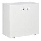 Storage Cabinet w/Two Shelves Wooden Sideboard Freestanding Kitchen Cupboard Bookcase - White