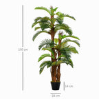 Realistic Artificial Fern Tree - 36 Leaves, 150cm - Fake Plant with Nursery Pot - for Home and Commercial Spaces
