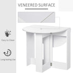 Folding Dining Table, Space-saving Drop Leaf Table for Small Space, Kitchen, Dining Room, White