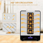 11-Tier Food Dehydrator - 550W Dryer Machine - Adjustable Temp - White