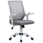 Office Chair, Ergonomic Desk Chair, Executive Computer Chair with 90° Flip-up Armrest and Lumbar Support, Adjustable Height for Home/Office, Grey