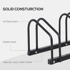 6 Bike Parking Rack Locking Storage Stand Holder Floor Wall Mount Black
