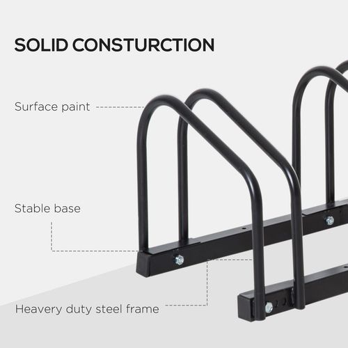 6 Bike Parking Rack Locking Storage Stand Holder Floor Wall Mount Black