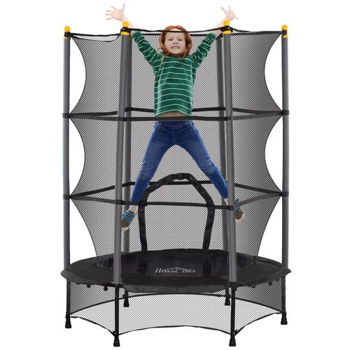 4.6FT/75" Kids Trampoline with Safety Enclosure, Indoor Outdoor
