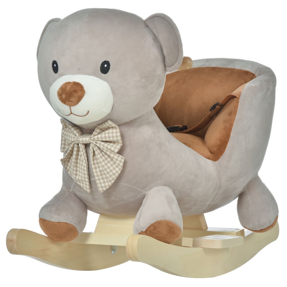 Kids Rocking Bear Plush Ride On - Safe & Secure