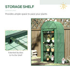 Portable Mini Greenhouse: 80x49x160cm, Steel Frame, PE Cover, Roll-Up Zip Door, Green