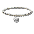 Paw Print Silver Beaded Bracelet - Gift for Dog and Cat Lovers!