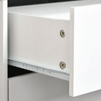 Bedside Table with Drawer, Side Table with Pine Wood Legs, White