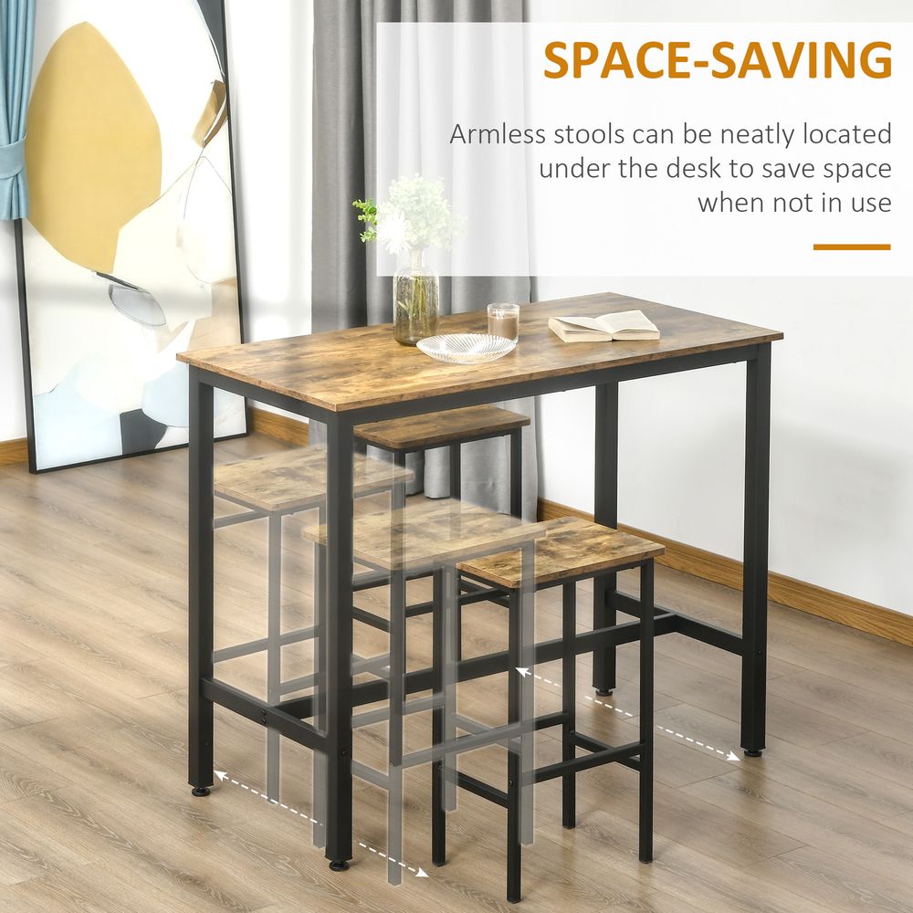 Rustic Brown Kitchen Bar Chairs (Set of 2) - Durable, Stylish, and Comfortable
