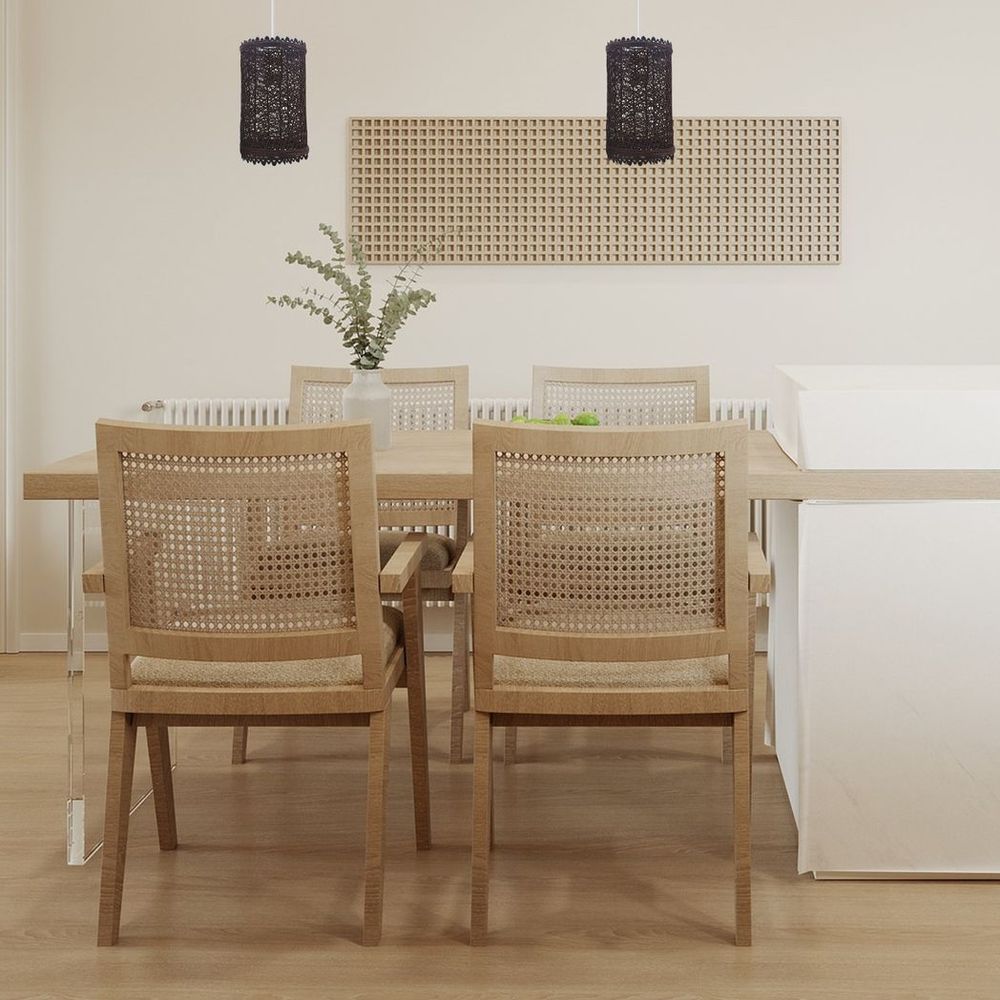 Retro Vintage Rattan Style Lampshade - Easy Fit, 1cm Hole, E27 Base - Barrel Cage Design - for Any Room