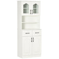 168cm Kitchen Cupboard Storage Cabinet - Shelves & Drawers - White