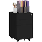 Steel File Cabinet with Lock Hanging Bar for Letter A4 Legal Size Black