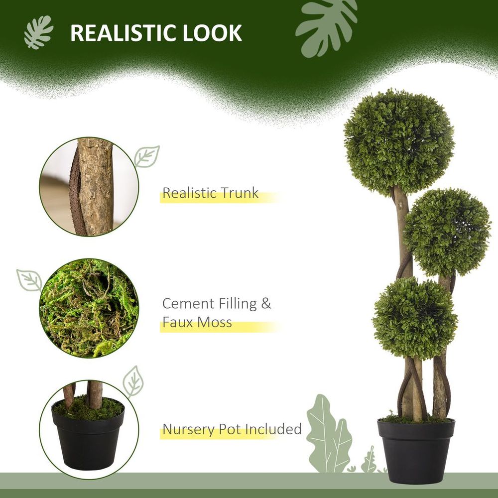 Faux Boxwood Ball Topiary - Indoor/Outdoor, 90cm