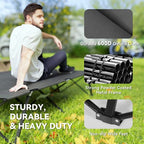 Double Camping Folding Cot Portable Sleeping Bed, Charcoal Grey