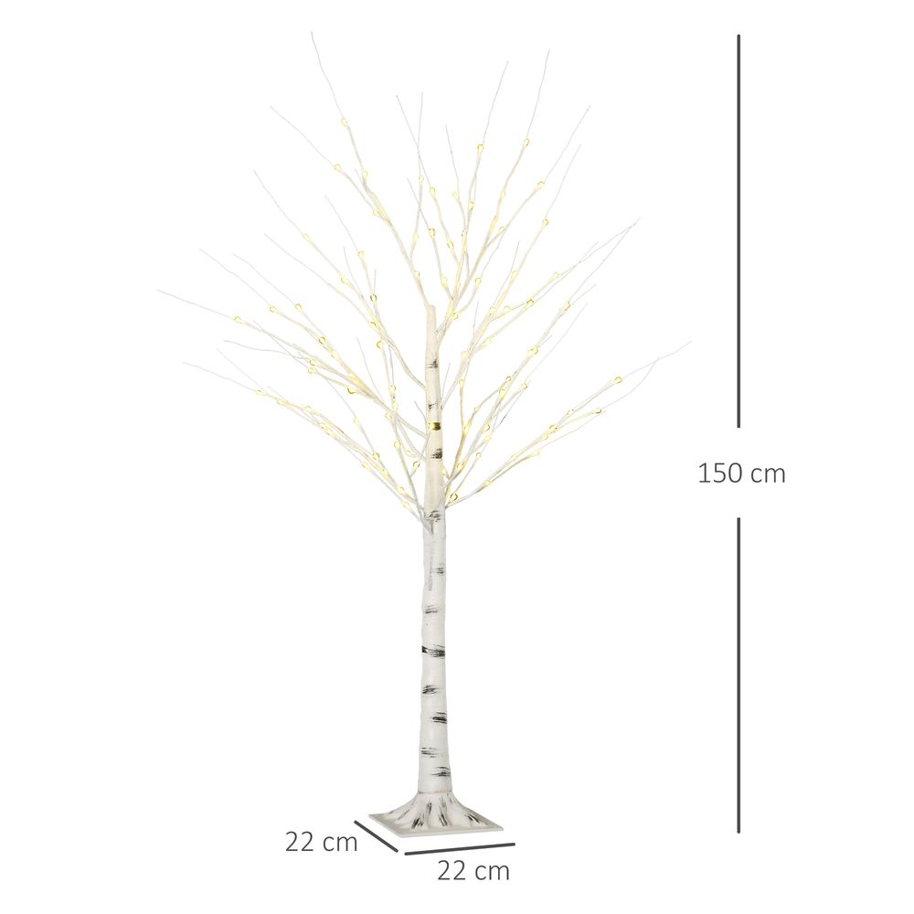 5ft Artificial White Birch Tree Light 96 Warm White Pre-Lit LED Light