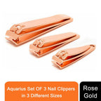 Rose Gold Nail Grooming Tool Set - Clippers, Tweezers and Eyelash Curler Rose Gold