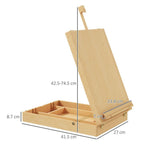Table Easel Box for Artists - Canvas up to 61cm, Adjustable Sketch Board, Storage Compartments