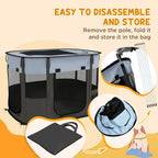 Portable Dog Pen - Puppies, Rabbits, Kittens, Guinea - Grey