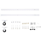 Steel Sliding Door Track Kit - 6ft, White