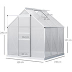 Polycarbonate Walk-in Garden Greenhouse w/ Sliding Door Silver Tone
