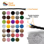 Vintage Rainbow Fabric Covered Electric Cable - Ideal for Lights. & Double Insulated. 7mm Diameter. RoHS Reach CE Compliant