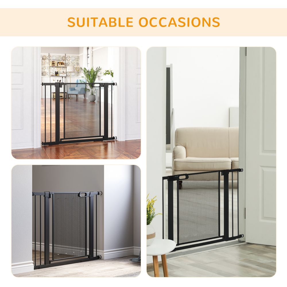 Pressure Fit Safety Gate, Auto Close, 75-103 cm, Black