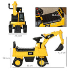 CAT Ride-On Digger w/ Controllable Shovel - Ages 1-3 - Safe & Storage Compartment