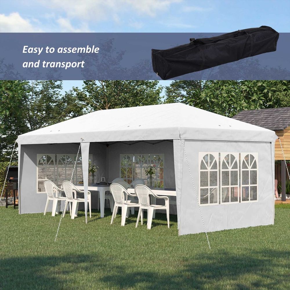 3x6m Gazebo Marquee Tent with Storage Bag - Ideal for Parties and Events