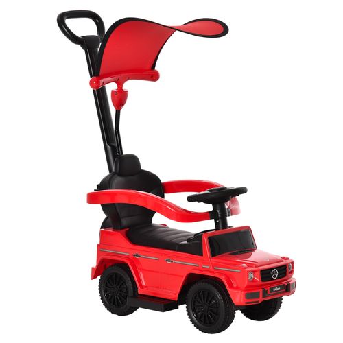 3 in 1 Kids Children Ride on Push Car Toddler Sliding Car Licensed Walker Foot to Floor Slider Push-Along with Horn Steering Wheel NO POWER Manual, Red