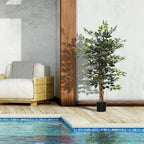 Artificial Ficus Tree - Lifelike Leaves, Natural Trunks - Green