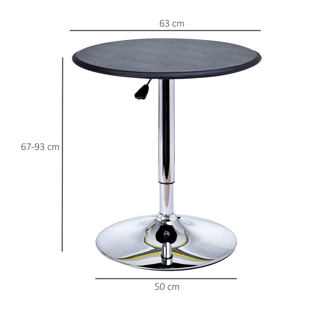 Chrome Steel Adjustable Round Bar Table, Stylish, and Versatile - Addition to Any Room!