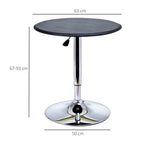 Chrome Steel Adjustable Round Bar Table, Stylish, and Versatile - Addition to Any Room!