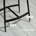 Upholstered Bar Stools Set of 2 - Curved Seat - Grey