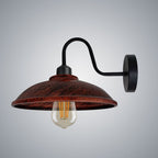 Vintage Rustic Red Wall Light Fixture, Black Wall Sconce, E27 Base Socket, Swan Neck Shape Shade, Durable